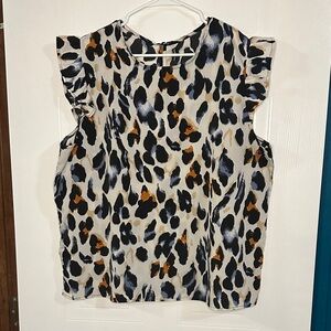 NWOT Leopard Print Colored Sleeveless Top